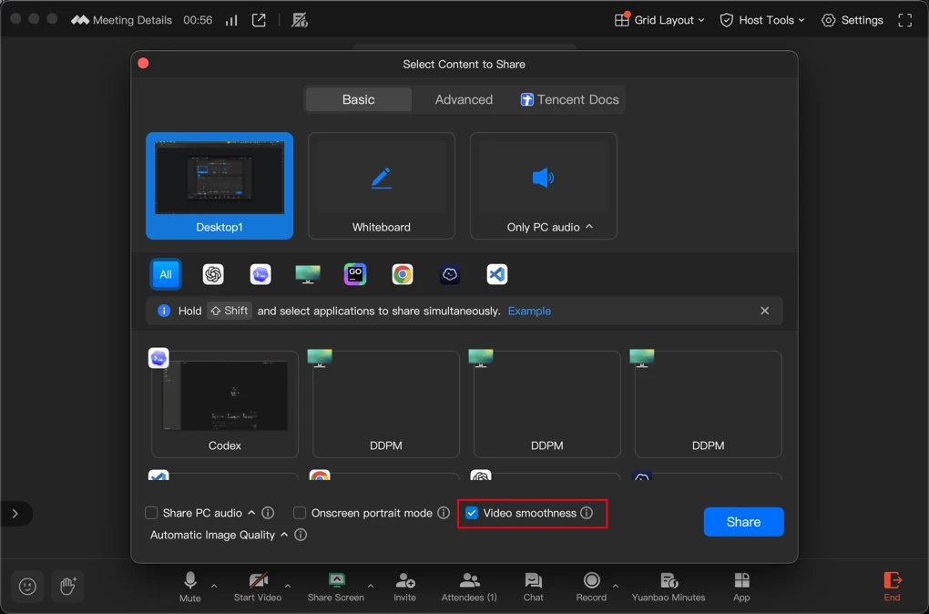 Tencent Meeting stealth setup